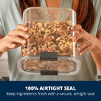 Rubbermaid Brilliance 12-Cup Airtight Food Storage Container, Perfect for Pantry Staples, Clear/Grey