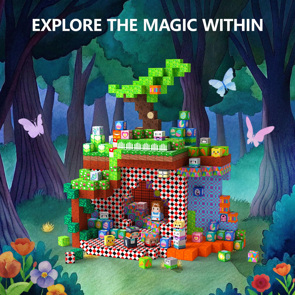 GobiDex 100PCS Magnetic Blocks Kids Building Toys for Boys Girls 3+, Game-Based Build MagWonder with Magnet Construction Toys, STEM Sensory Gift for Birthday