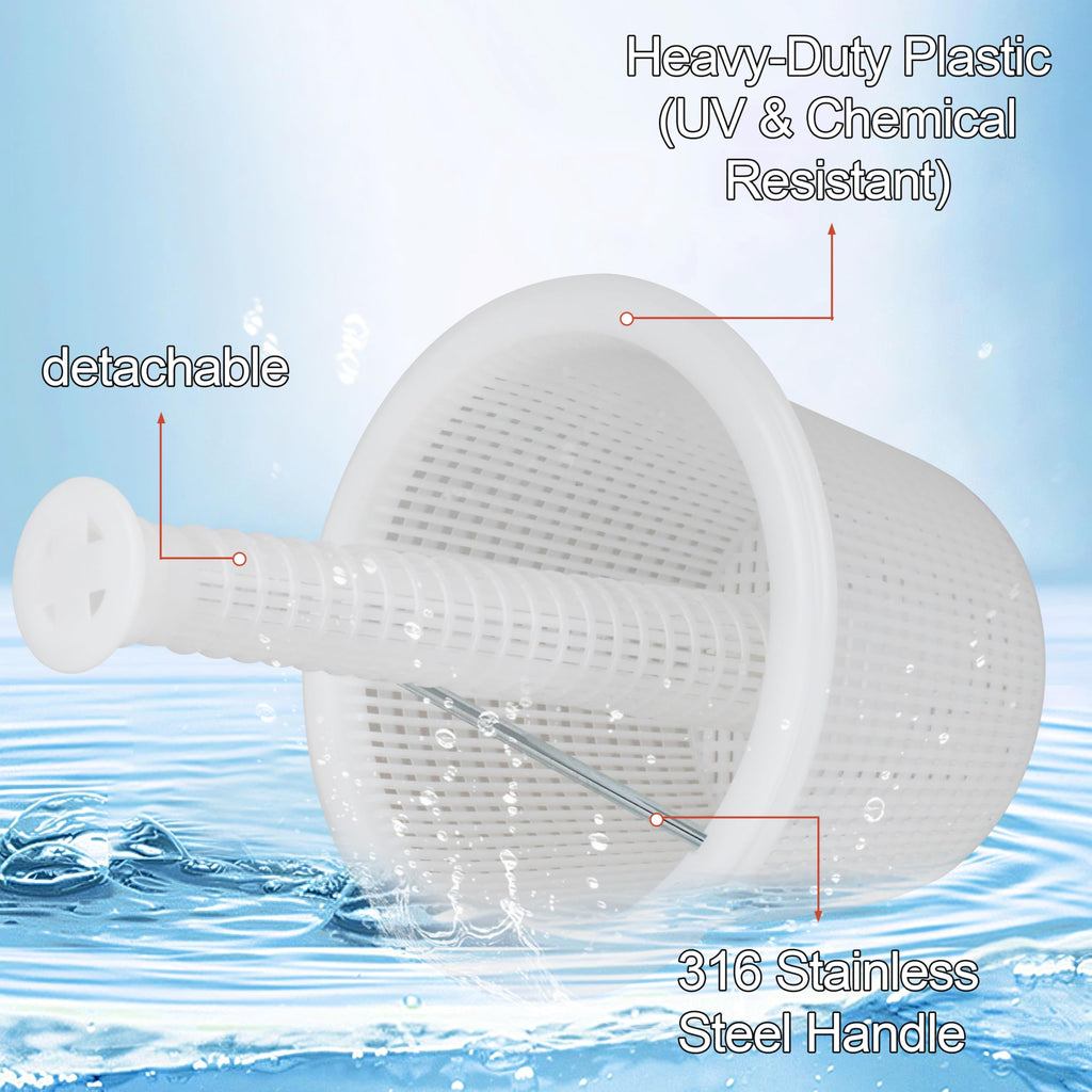 FSQLB SP1070 Pool Skimmer Basket for Hayward Inground Pool, with Tower and Handle