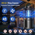 Sayneep Cordless Bug Zapper Outdoor, Rechargeable Mosquito Zapper with 10,000mAh Battery & Dual Zap + Suction Trap | Quiet, Waterproof Electric Fly Zapper for Patio, Bedroom, Kitchen