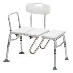 Drive Medical Splash Defense Tub Transfer Bench for Bathtub - U-Shaped Shower Curtain Guard - Adjustable Height - Reversible Design - 400 Lb Capacity - Safe Bathing Aid - White
