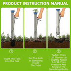 Long Handled Bulb Planter Tools and Vegetable Seedling Tool Manual Plant Transplanter Bulb Planter