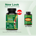 Life's Fortune Whole Food Multivitamin & Mineral Supplement for Men & Women – Energy Support Vitamins for Immune, Brain & Metabolism Support – Iron Free, 180 Vegetarian Tablets