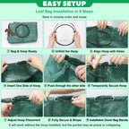72 & 32 Gallon Reusable Yard Waste & Lawn and Leaf Bags with Handles - Tear Resistant Garden Trash Bags for Seasonal Cleanup, Patio, Lawn & Leaf Collection, Grass Clippings, Collapsible with Gloves