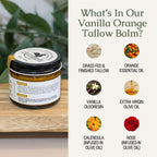 Hearth & Homestead Whipped Beef Tallow for Skin & Face Vanilla Orange 1.3oz