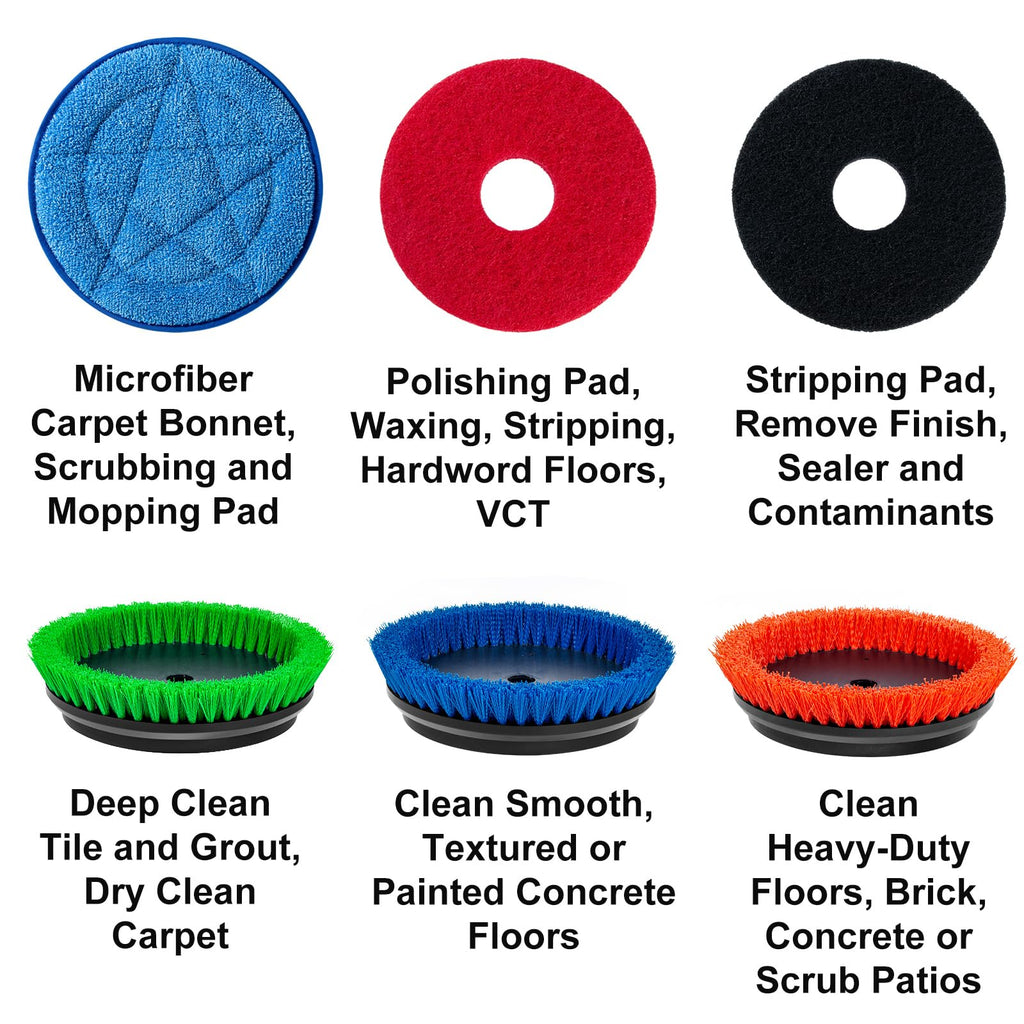 HHQ Commercial Microfiber Carpet Bonnet, Mopping and Buffing Pad, for Replacement of Oreck Orbiter Pads 437053, 2 Pack