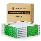 TRIGHTFILTERS 12x12x1 Air Filter 6 Pack, Durable MERV 8 Pleated Home HVAC AC Furnace Filters, Lightweight Compact Air Conditioner Filter Replacement