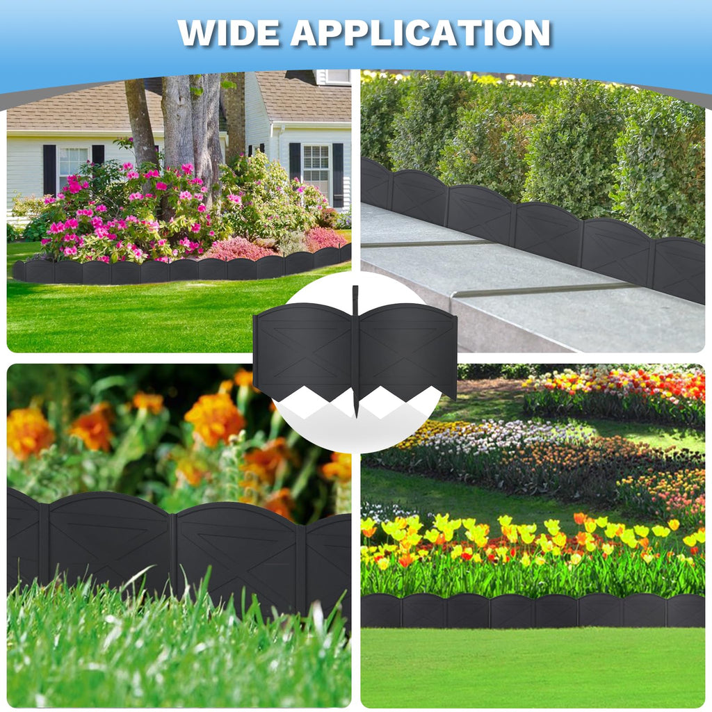6 in Tall 40Ft Landscape Edging Black Garden Edging &40Pcs Garden Stakes