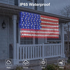 DBFAIRY Solar American Flag Lights Outdoor,420 LEDs American Flag Net Lights 6.5ft x 3.28ft Super Bright,Memorial Day Decorations of The United States for Independence/National/Memorial Day,July 4th