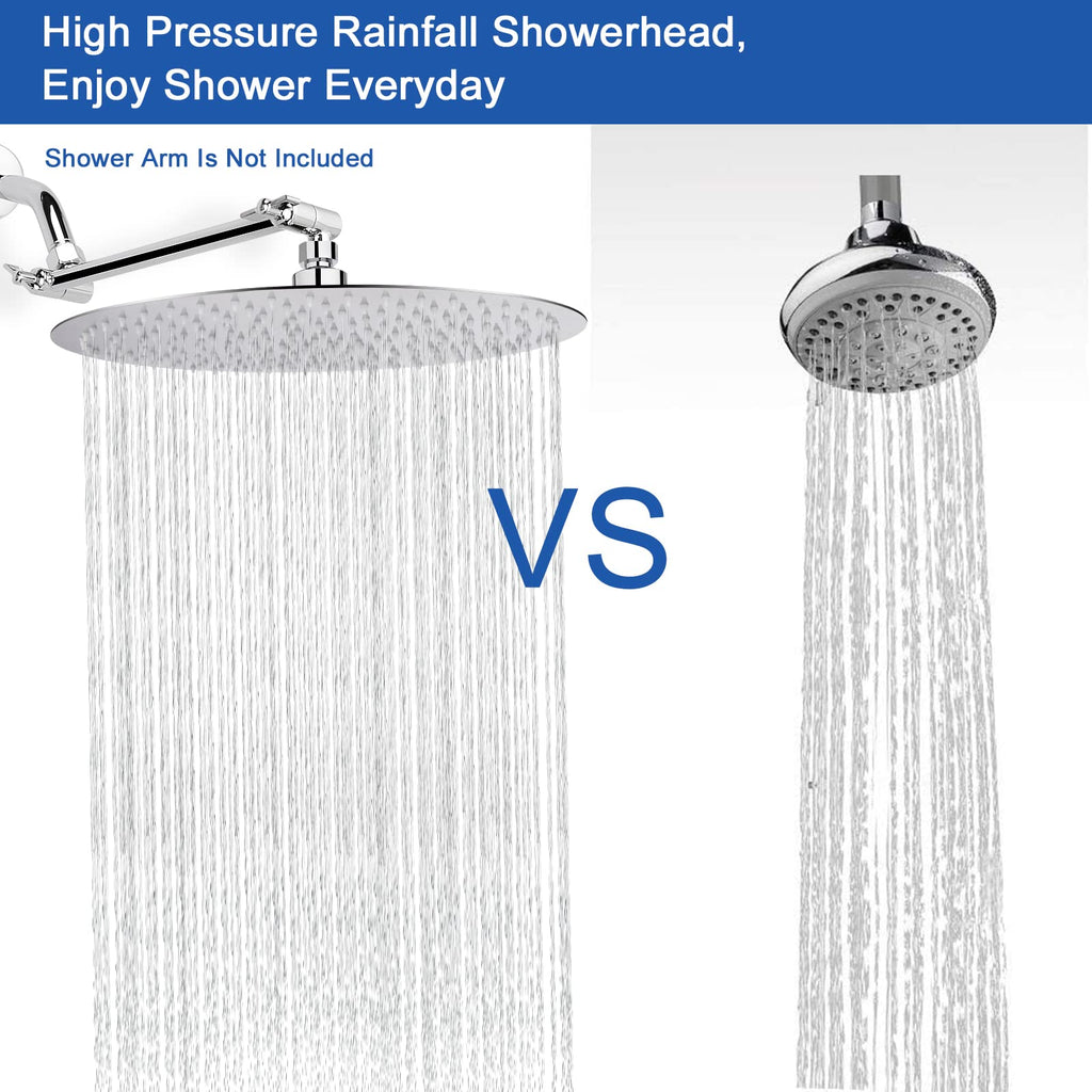 NearMoon Rain Shower Head, Ultra-Thin Design-Pressure Boosting, Awesome Some Experience, High Flow Stainless Steel Rainfall Head (16 Inch, Chrome Finish)