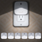 LuxLumin LED Night Lights Plug into Wall with Dusk-to-Dawn Sensor, Automatically Turn on and Off,Night Light for Kids,Bedroom,Bathroom,Stairs, White, 6 Packs