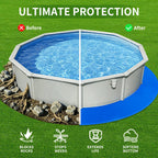 21FT Round Pool Liner Pad for Above Ground Pools, Thickened Puncture-Resistant Under Mat, Heavy-Duty Underlayment, Outdoor Tarp Protector for Concrete/Lawn, Pool Floor Base Pad, Extends Liner Life