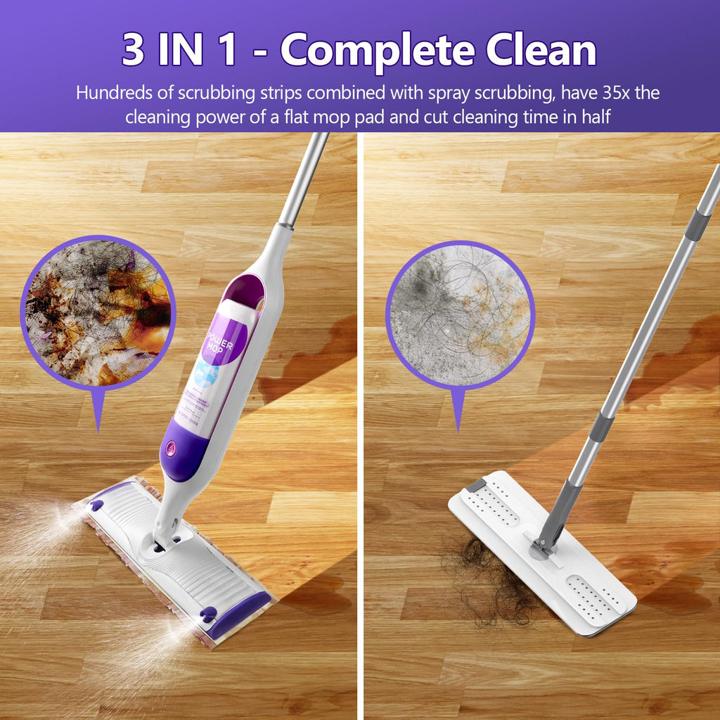 Power Mop Refills, 24 Count Disposable Pads for Swiffer Powermop Mopping - Thickness, Absorbent, Quick Cleaning, Suit All Multi-Surface, [Non-Vacuum Packaged] to Keeps Fluffy