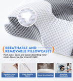 Osteo Cervical Pillow for Neck Pain Relief, Hollow Design Odorless Memory Foam Pillows with Cooling Case, Adjustable Orthopedic Bed Pillow for Sleeping, Support for Side Back Sleepers