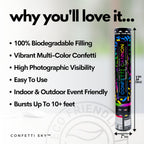 Confetti Sky [6 Pack] 12 Inch Confetti Cannons | Multicolor Confetti Poppers for Wedding Celebration, Birthday Party, Pranks, Graduation, Christmas Eve and New Year Celebration