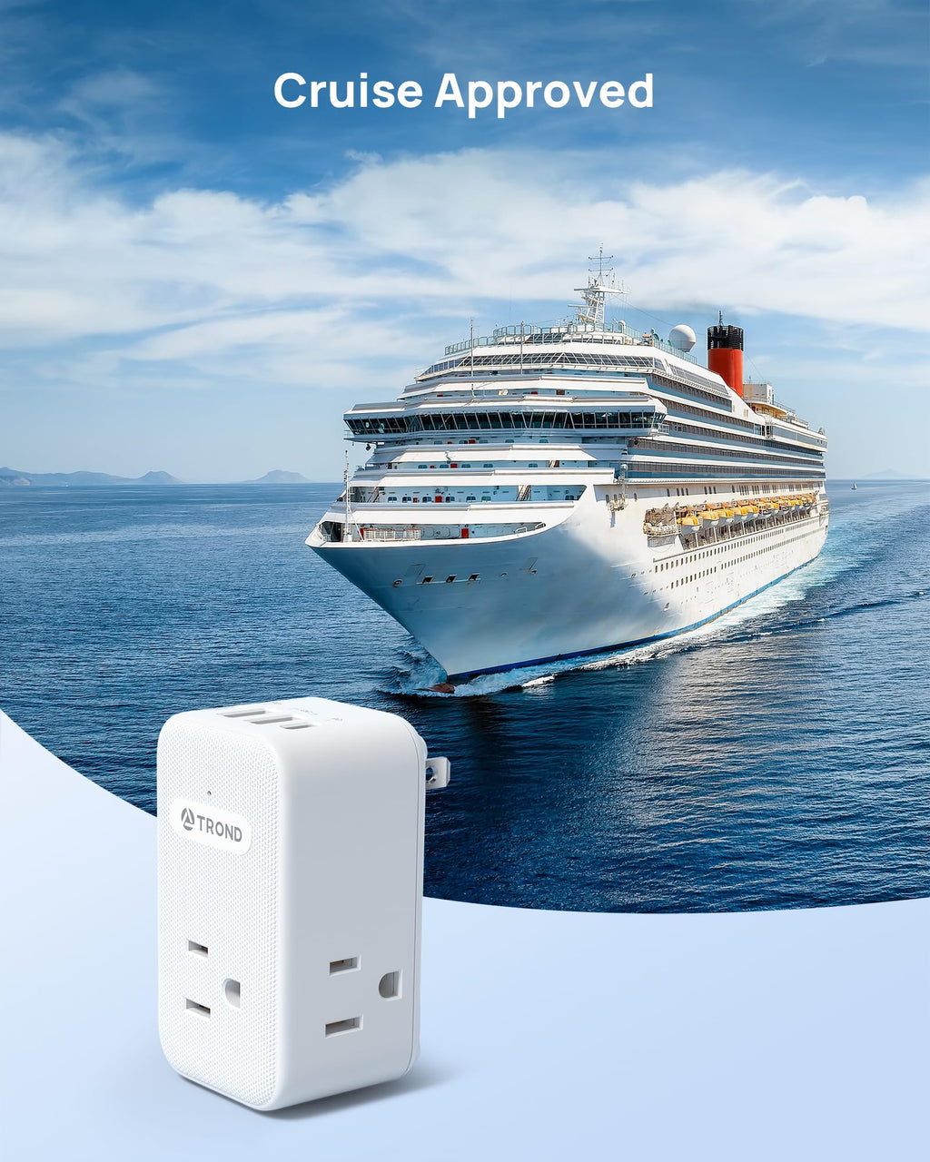 TROND 2 Prong to 3 Prong Outlet Adapter with 360 Rotating Plug, 3 AC Power Splitter with 2 USB C PD20W, Travel Plug Adapter for US to Japan, Wall Outlet Extender for Old House Travel Essentials