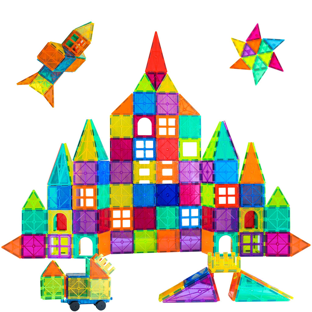 Bmag Magnetic Tiles, 67 PCS with 1 Car Building Blocks for Toddlers, 3D Magnet, STEM Educational Learning Building Blocks for Kids Children, Stacking Montessori Toys Gifts for Boys Girls