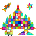 Bmag Magnetic Tiles, 67 PCS with 1 Car Building Blocks for Toddlers, 3D Magnet, STEM Educational Learning Building Blocks for Kids Children, Stacking Montessori Toys Gifts for Boys Girls