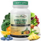 MoxyVites Quercetin with Bromelain 500mg Supplement - Bioactive Phytosome Complex, Pure Organic Whole Food Seasonal Support, Antioxidant, 20X Absorption & Bioavailability-120 Caps
