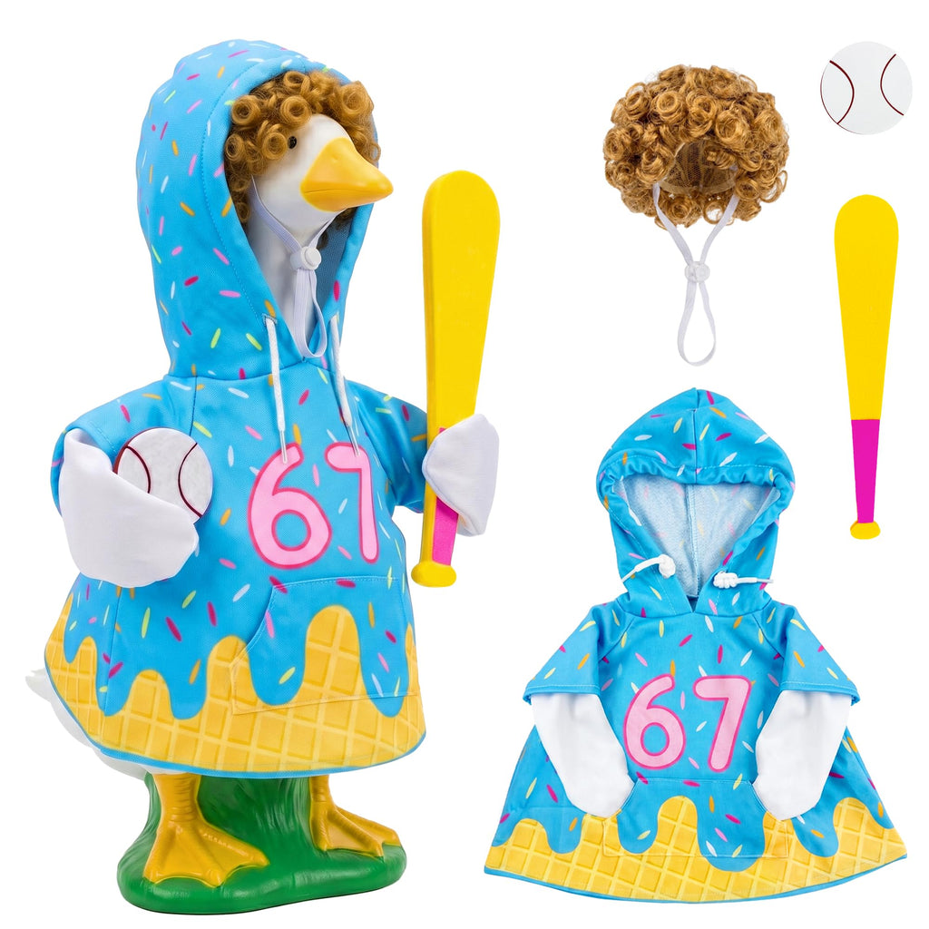 67 Ice Cream Baseball Porch Goose Outfits Hoodie for 23 inch Statue, 4 PCs