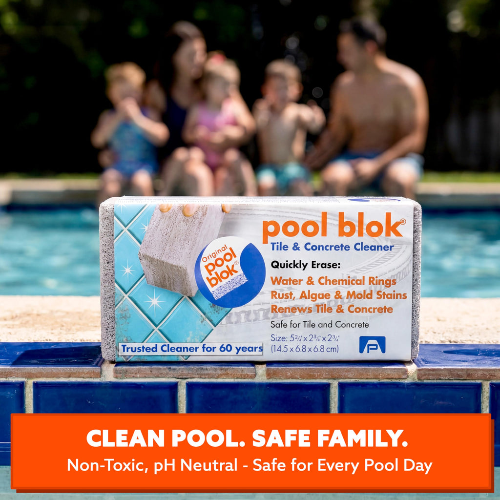 Pumie 2-Pack Pumice Stone for Pool Tile Cleaning - Calcium Remover for Tile & Plaster Stain - Cleaner for Calcium Build Up - Grout & Concrete Scouring - Pool Blok PB-12-5.75x2.87x2.87
