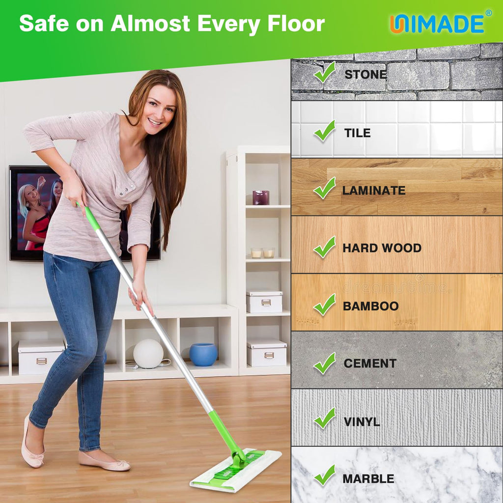 UNIMADE Dry Sweeping Cloths, 180 Count Mop Refill Compatible with Swiffer Sweeper - Disposable Duster Refills Mops for Cleaning Hardwood Floor Dust