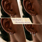 925 Sterling Silver Small Hoop Earrings for Women, 8MM Huggie