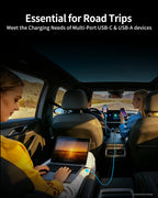 130W 3-Port USB C Super Fast Car Charger (with Voltage Display) for Samsung