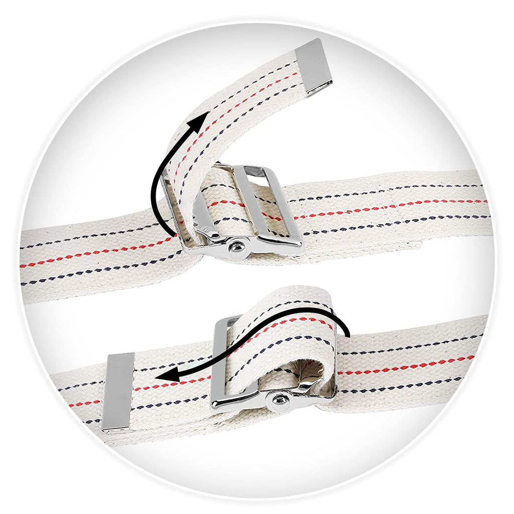 ASA TECHMED 10 Pack Cotton Soft Transfer Gait Belt with Metal Buckle and Belt Loop Holder for Walking, Belt Support Hold - Homecare, Caregiver, Nurse, Therapist 60 Inch, White