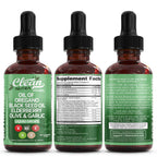 Clean Nutra Oil of Oregano Drops Black Seed Oil Elderberry Vitamin D D3 K2 Olive Garlic Immune Support Supplement Wellness Formula Zinc Supplements Liquid 2 Fl Oz BotaniGuard Vegan, Non-GMO