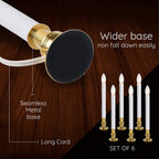 TUDAK Electric Christmas Window Candle Lamp - 6-Pack | Brass-Plated Base with LED Bulbs | Dusk-to-Dawn Auto Sensor | Turns On in Dark, Off in Light | Ready to Use!
