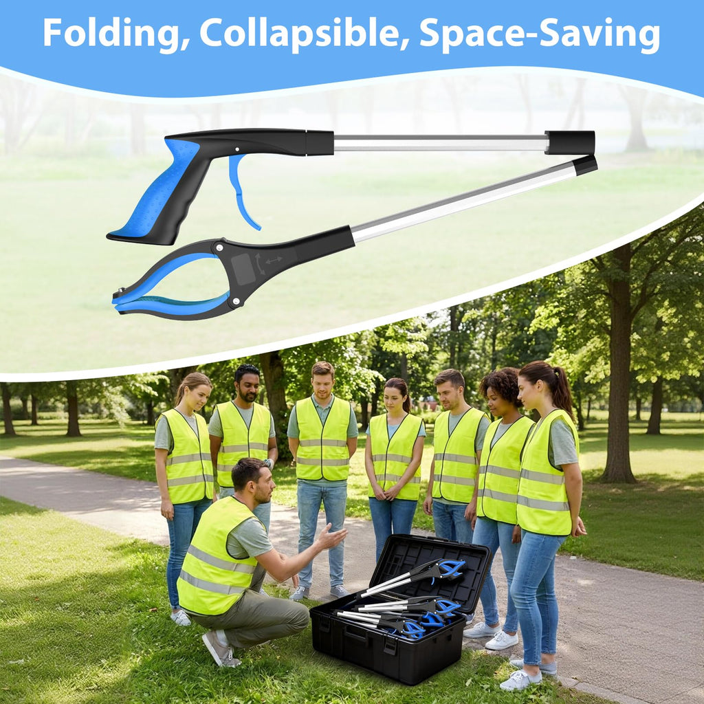 REWKCY 8 Pack 32 Inch Grabber Reacher Tool, Trash Grabbers, Trash Pickers