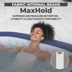 Coleman SaluSpa Atlantis AirJet Inflatable Hot Tub, 4 to 6 Person Square Portable Outdoor Spa with 140 Air Jets, App Control and EnergySense Insulated Cover, 71" x 28"