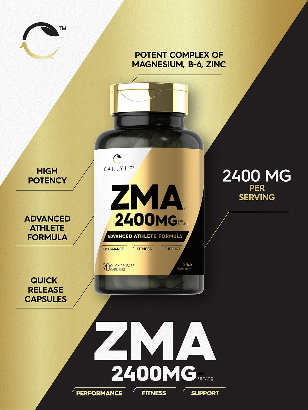 Carlyle ZMA Supplement for Men and Women | 90 Capsules