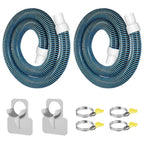 Conderyang 2Pack 1.25×59in EVA Pool Professional Hoses with 2026 Upgrade Flexible Tube Head and 2 Brackets for Above Ground Swimming Pools Pump Replacement Vacuum Heavy Duty Hose Pool Supply (Blue)