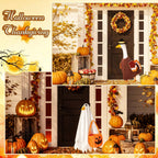 FuWeave 8 Set Holiday Porch Goose Outfits 23'' Goose Clothes Summer Fall Halloween Christmas Winter Thanksgiving Valentine St. Patrick Easter 4th of July Lawn Porch Geese Costume for Patio Yard Decor