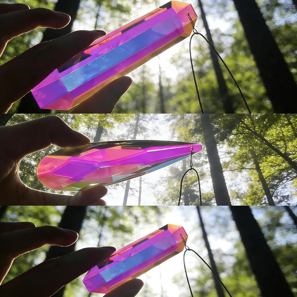 Set 3 Sun Catcher Crystal Prisms AB Colored Crystal Suncatchers for Window