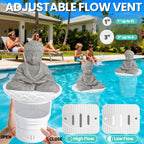 PRAXXIS Solar Chlorine Floater,Buddha Statue Pool Chlorine Floater with Solar Light, Adjustable Floating Chlorine Dispenser for Pool, Collapsible Chlorine Floater, Chlorine Floater for Hot Tub(White)