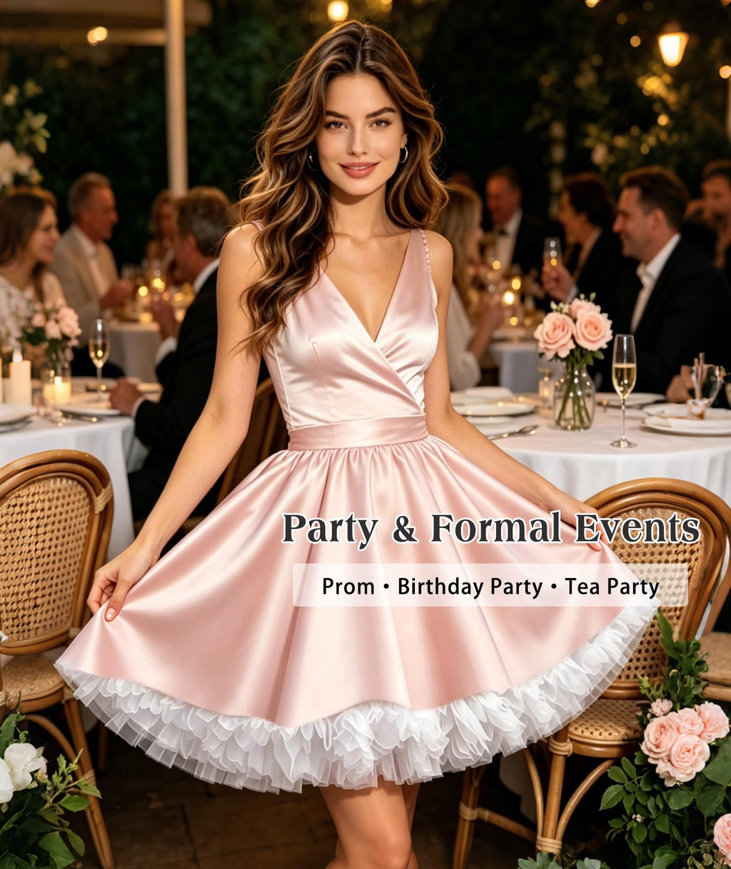 Petticoat Skirt for Women Under Dress 3-Layered Tulle Elastic Waist Tutu