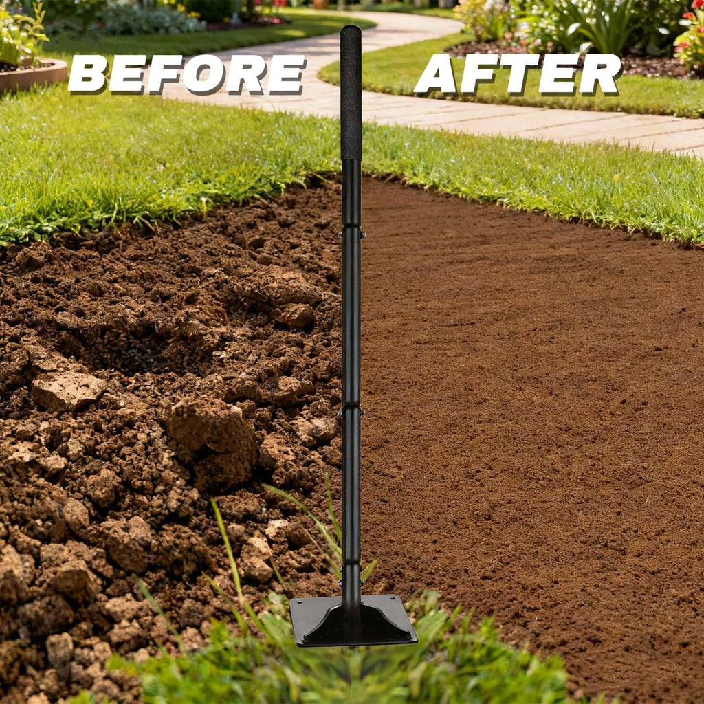 Steel Tamper Tool with 48 inch Handle，10''x10'' Hand Tamper