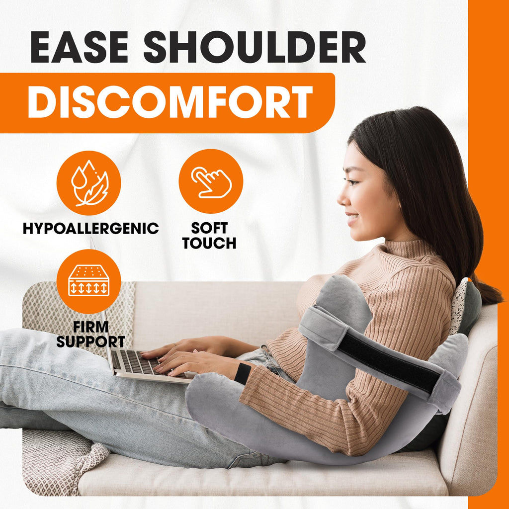 Cheer Collection Rotator Cuff Pillow with Strap – Shoulder Surgery Recovery Pillow for Side Sleepers, Arm Support Cushion for Rotator Cuff Injury & Post Surgery Comfort