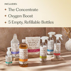 Branch Basics Premium Starter Kit: All Purpose Cleaner, Glass, and Bathroom Cleaner plus our Foaming Wash, and Laundry Bottle (3 Plastic Spray Bottles + Concentrate) Fragrance-Free
