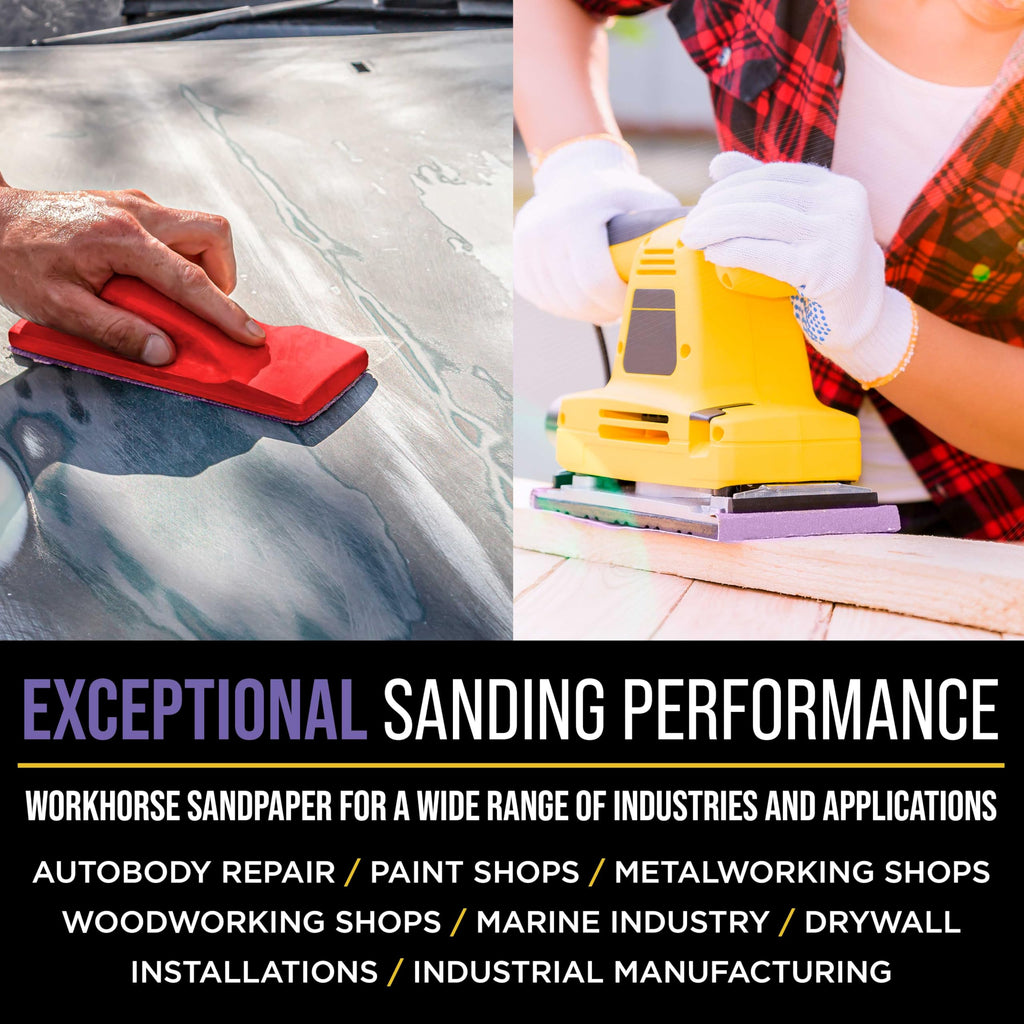 Dura-Gold Premium 120 Grit PSA Purple Film Ceramic Longboard Sandpaper, 2-3/4" Wide Continuous 20 Yard Roll - Self Adhesive Stickyback for Auto & Wood Air File Long Board Sanders, Hand Sanding Blocks