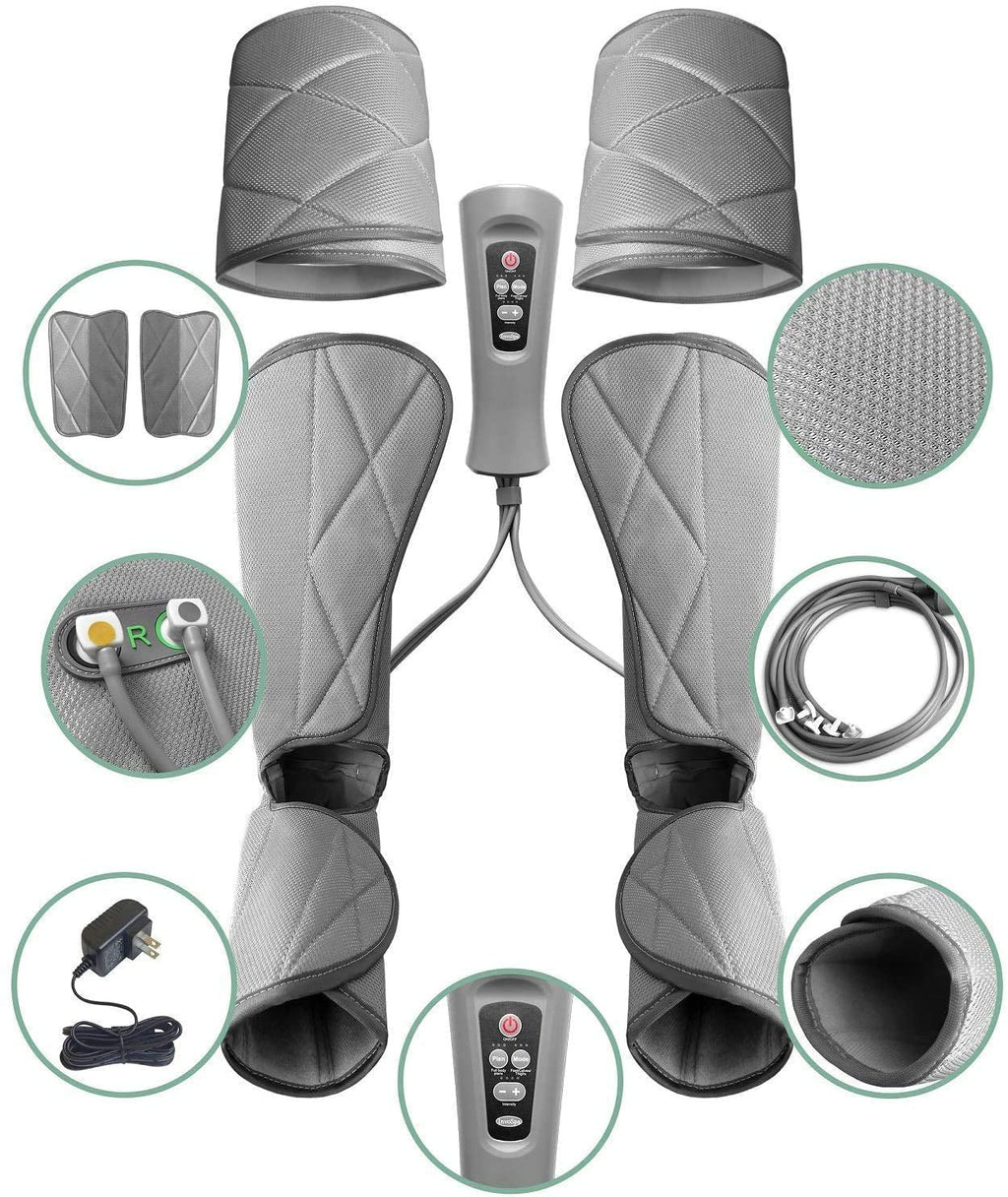 Leg Massager for Circulation - Foot and Calf Massager, Air Compression Leg Wraps Massage Boots Machine for Home Use Leg Massage - scd Machine for Calf, Thigh and Foot Massager, FSA or HSA Eligible