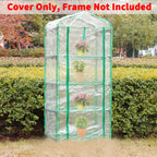 4 Tier Roll-Up Greenhouse Replacement Cover for Plant-63"x27"x19" Clear PVC