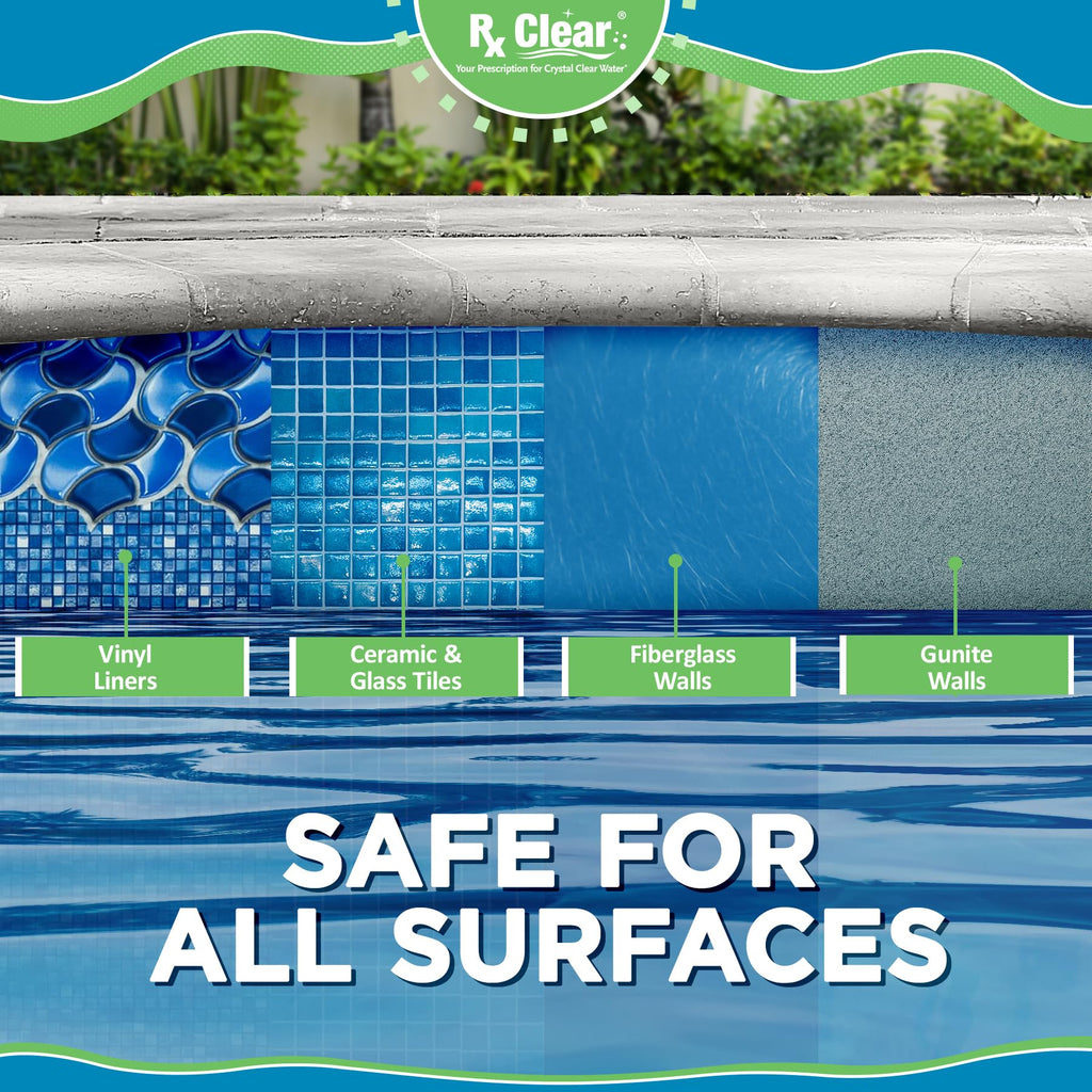 Rx Clear 1" Inch Chlorine Tabs | 15 Pounds | Use Tablets as Bactericide, Algaecide, & Disinfectant in Swimming Pools | Stabilized, Long Lasting, Slow Dissolving, & UV Protected