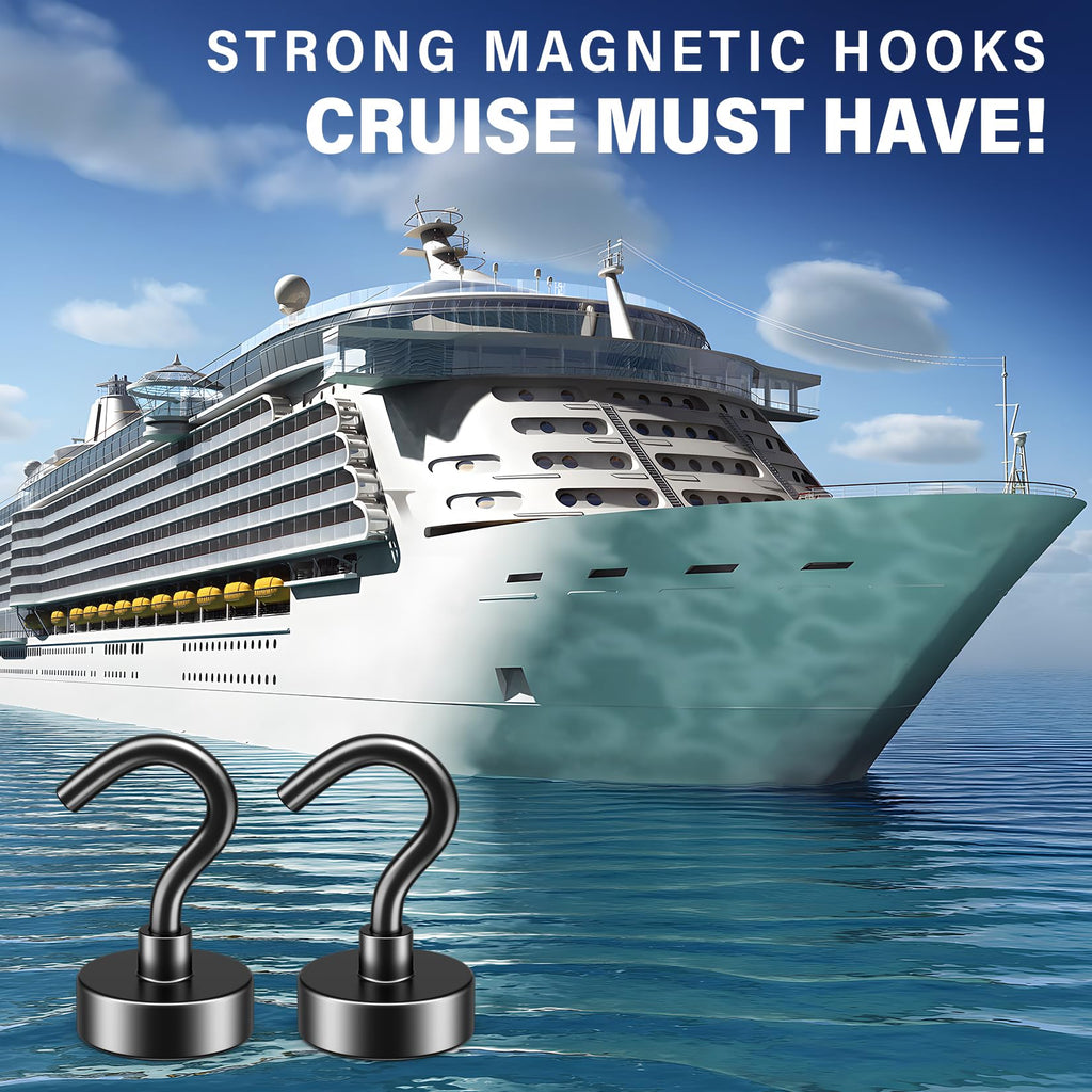 FINDMAG 16 Pack Magnetic Hooks, Black 30 LBS Neodymium Magnet Hooks