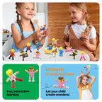 PicassoTiles 15-Piece Magnetic Character Action Figures Add-on Set for Construction Building Block Tiles