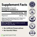 Greensential 5-in-1 Magnesium Complex 500mg | 2-Month Supply | Glycinate, Citrate, Malate, Oxide & Aquamin® | for Sleep, Muscle & Heart Support | High Absorption, 120 Capsules