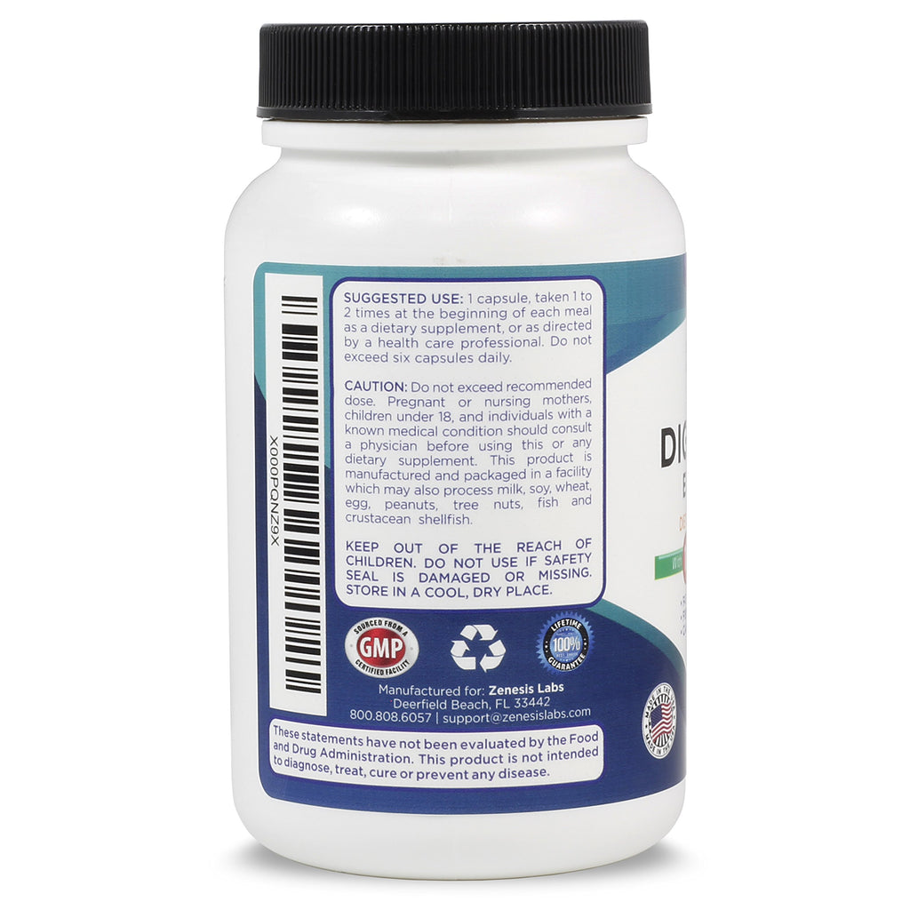 Zenesis Labs Digestive Enzymes - with Amylase, Bromelain, Protease, Lipase, & 14 Other Enzymes - 90 Capsules